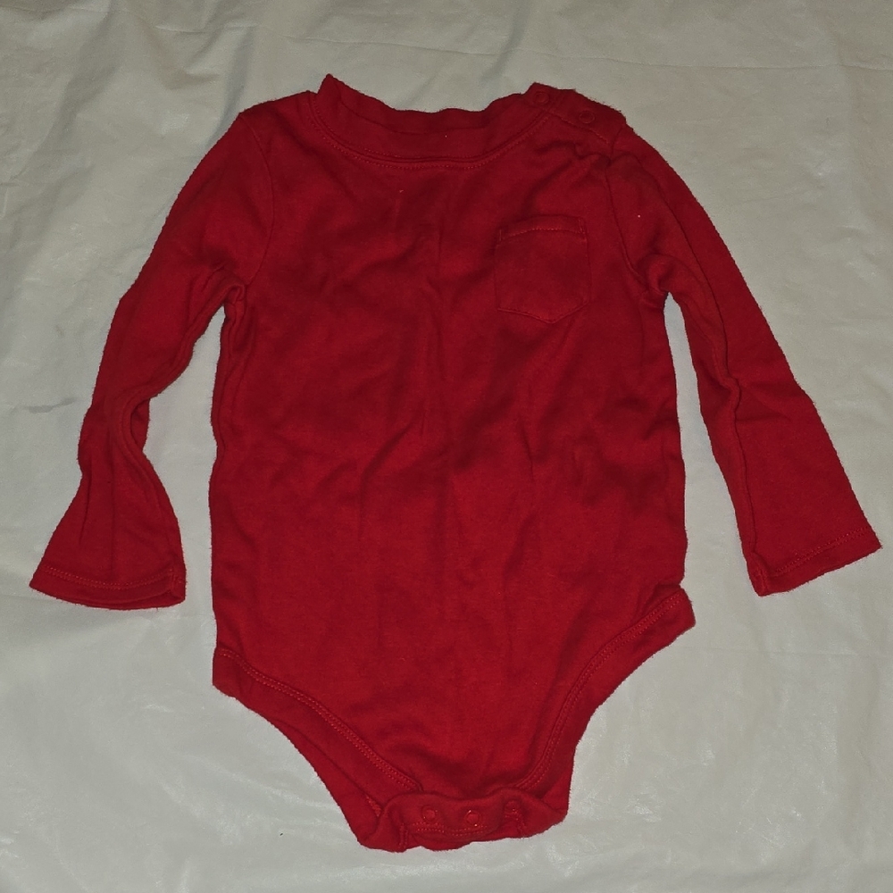 Garanimals Kids Red Long Sleeve One Piece With Three Snaps 24M